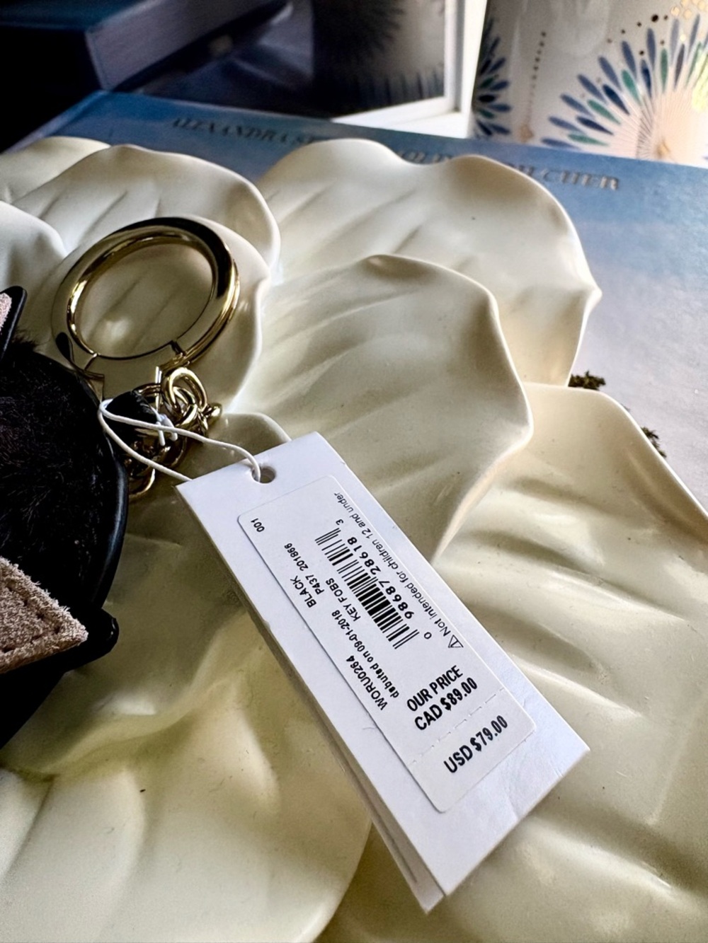 kate spade Kitty Key Chain with Gold Hardware - Picture 4 of 5